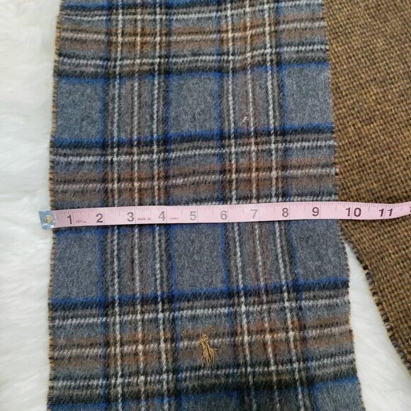 NWT POLO Ralph Lauren Plaid Preppy Scottish Embroidered Pony Wool Blend Scarf - Picture 11 of 13